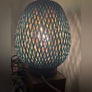 Woven Teal Table Lamp